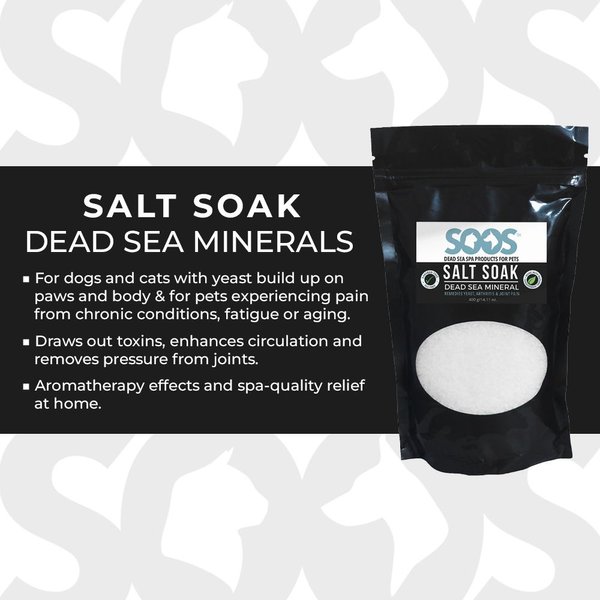 Show full view: Soos Pets Dead Mineral Salt Home Dog & Cat Soak, 14.11-oz bag slide 3 of 5