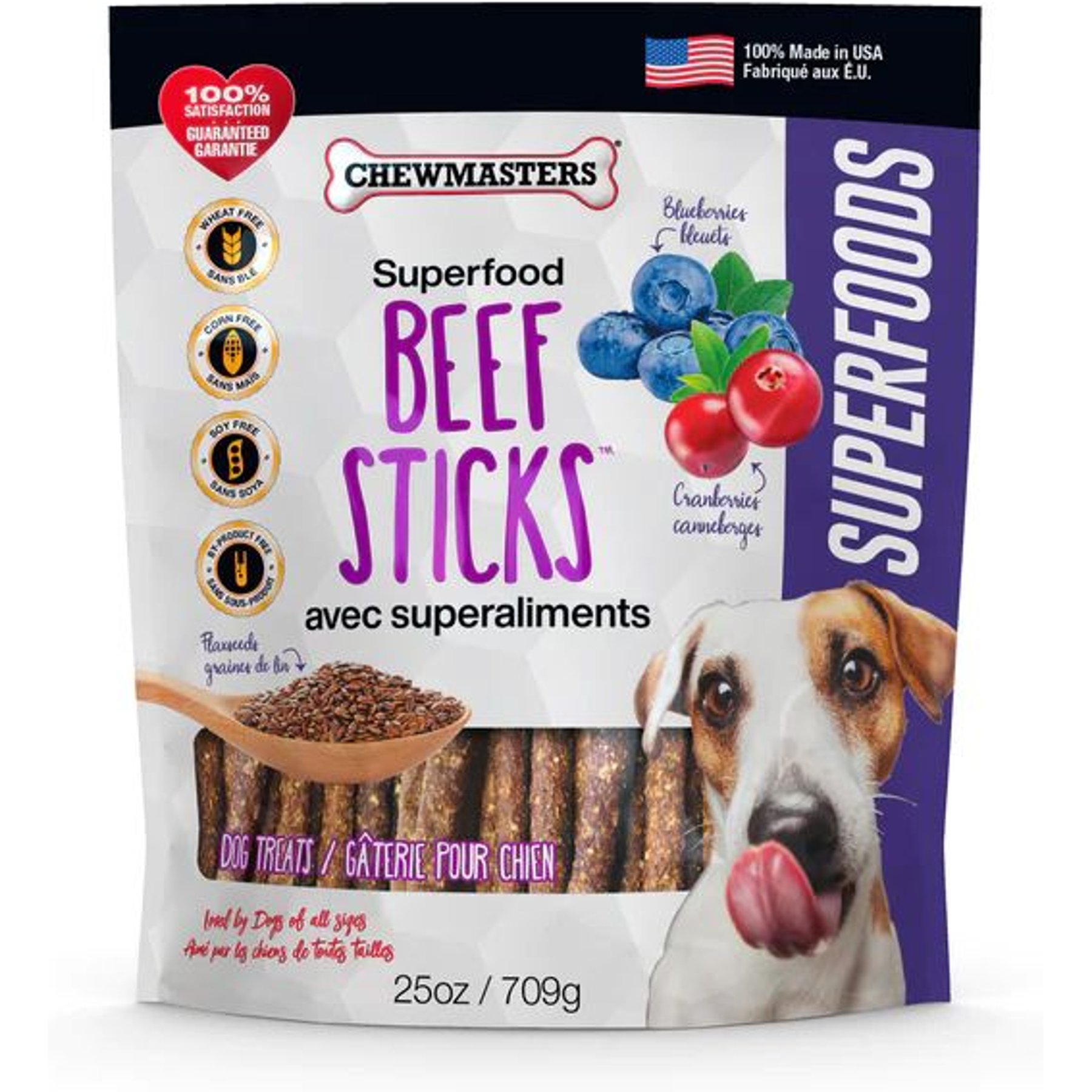 CHEWMASTERS Beef Sticks with Superfoods Dog Treats, 709-g bag