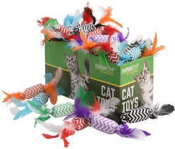 Multipet Candy Crackle with Feathers Plush Cat Toy, Color Varies, 1 count