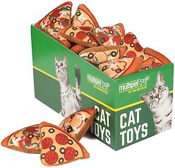 Multipet Pizza 2 Display Plush Cat Toy, Color Varies, 1 count
