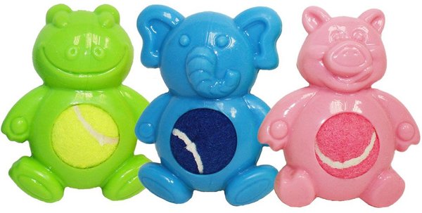 MULTIPET Minipet Tennis Tummies Ball Doy Toy, Color Varies, 1 count ...