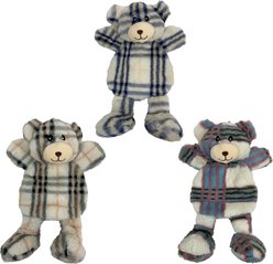 Multipet Berman Bears Crinkly Squeaky Plush Dog Toy, Color Varies, 1 count