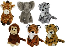 Multipet Eco Safari Animal Squeaky Plush Dog Toy, Character Varies, 1 count
