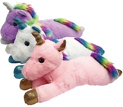 Multipet Jumbo Unicorn Squeaky Plush Dog Toy, Color Varies, 1 count