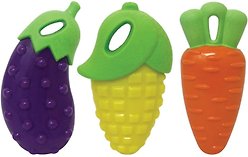 Multipet Harversters Rubber Squeaky Chew Dog Toy, Character Varies, 1 count