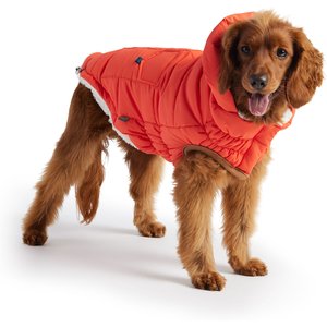 GF Pet Elasto-Fit Super Puff Parka Dog Coat, Orange, Small