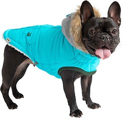 GF Pet Elasto-Fit Winter Sailor Parka Dog Coat, Aqua, Large