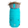 Show in main carousel: GF Pet Elasto-Fit Winter Sailor Parka Dog Coat, Aqua, XX-Large slide 3 of 9
