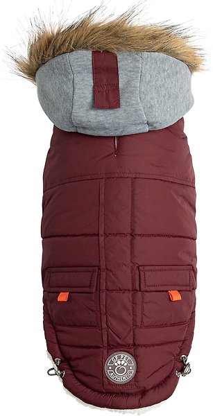 Show full view: GF Pet Elasto-Fit Winter Sailor Parka Dog Coat, Burgundy, X-Large slide 3 of 7