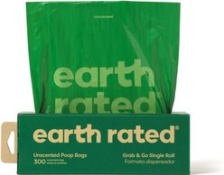Earth Rated Thick Grab & Go Dog Poop Bags, 300 count, Unscented