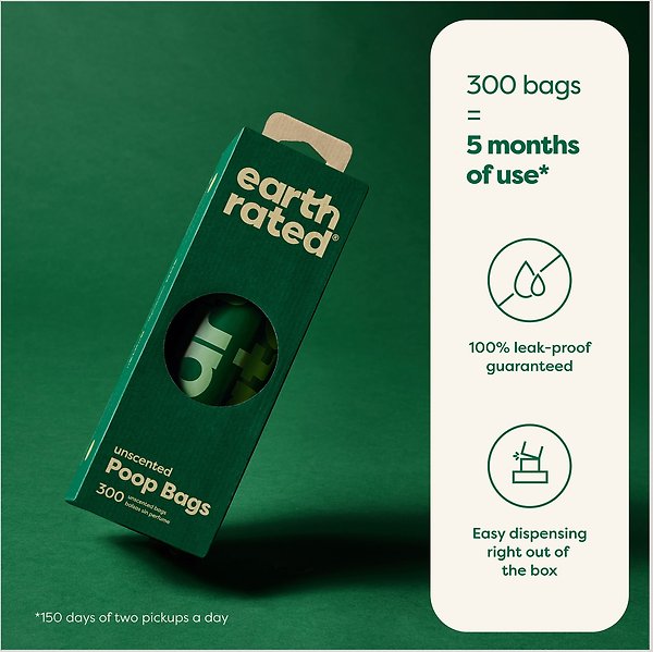 Show full view: Earth Rated Thick Grab & Go Dog Poop Bags, 300 count, Unscented slide 4 of 9