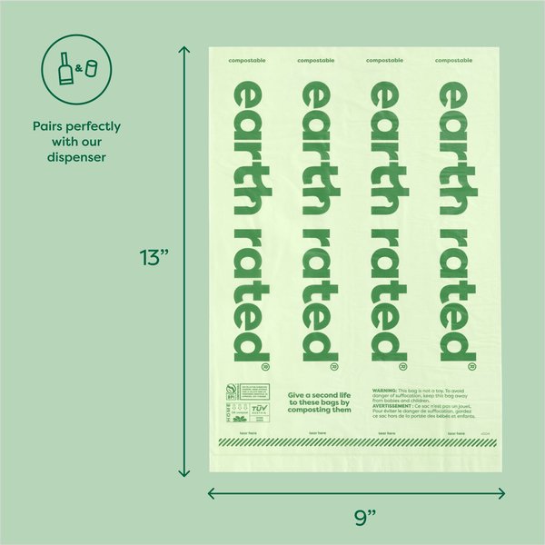 Show full view: Earth Rated Refill Rolls Compostable Dog Poop Bags, 120 count slide 4 of 7