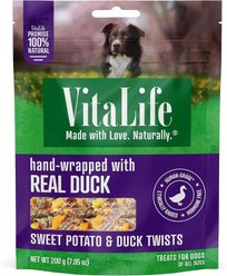 VitaLife Sweet Potato & Duck Twists Jerky Dog Treats, 200-g bag