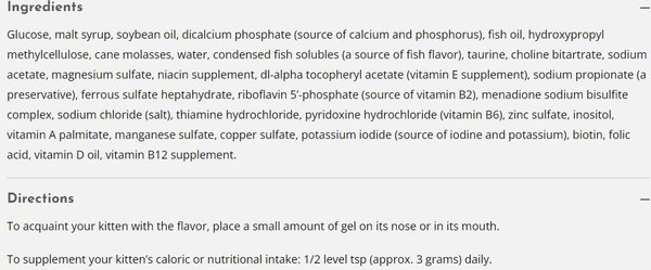 Show full view: Tomlyn Nutri-Cal High Calorie Supplement for Kittens, 4.25-oz tube slide 3 of 4