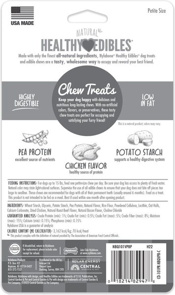 Show full view: Nylabone Healthy Edibles Chicken Dog Treats, 8 count slide 6 of 8