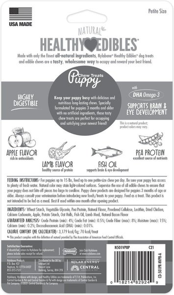 Show full view: Nylabone Healthy Edibles Puppy Lamb & Apple Dog Treats, 8 count slide 7 of 8