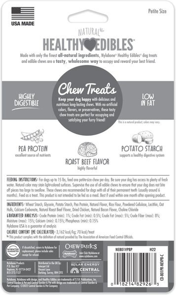 Show full view: Nylabone Healthy Edibles Roast Beef Dog Treats, 8 count slide 7 of 8