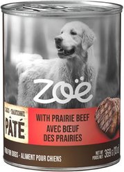 Zoe Prairie Beef Pate Wet Dog Food, 369-g can, case of 6