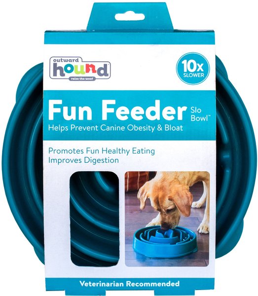 Show full view: Outward Hound Fun Slow Dog Feeder, Turquoise, 4-cup slide 6 of 7