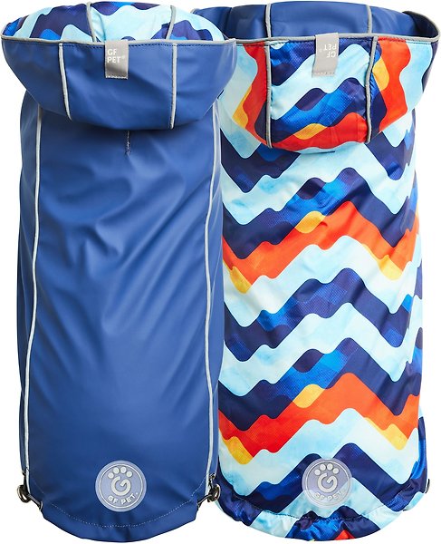Show full view: GF Pet Elasto-Fit Reversible Dog & Cat Raincoat, Navy, Small slide 3 of 9