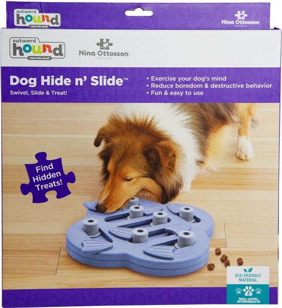 Show full view: Nina Ottosson by Outward Hound Hide N' Slide Purple Interactive Treat Puzzle Dog Toy slide 7 of 8