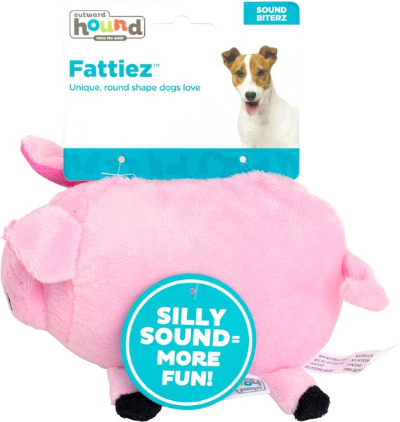 Show full view: Outward Hound Fattiez Pig Plush Squeaky Dog Toy slide 6 of 7