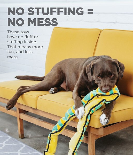 Show full view: Outward Hound Invincibles Green Snake Plush Dog Toy slide 4 of 7