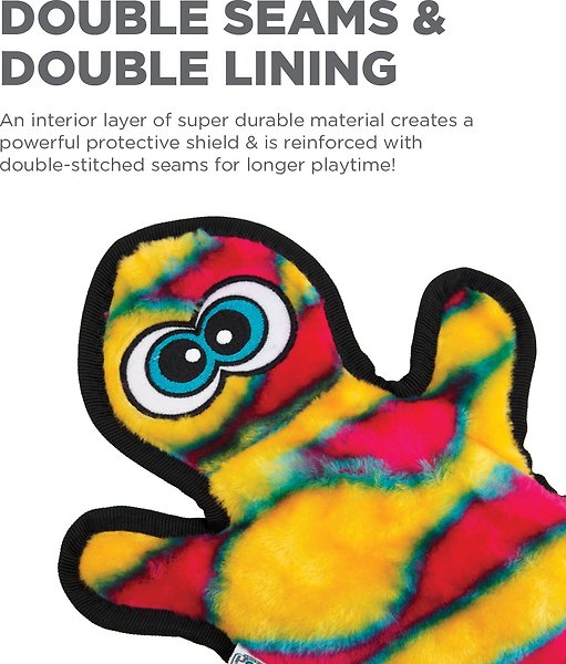 Show full view: Outward Hound Invincibles Orange Gecko Plush Dog Toy slide 3 of 6