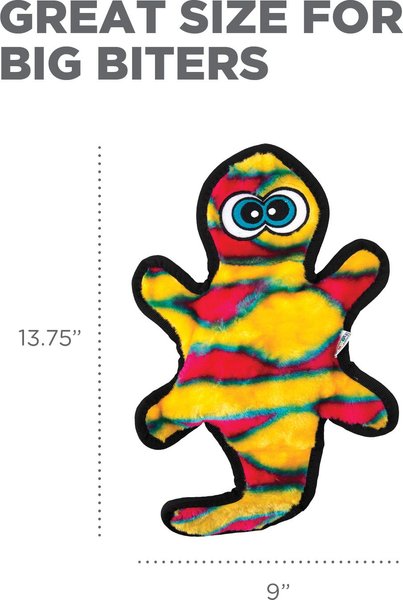 Show full view: Outward Hound Invincibles Orange Gecko Plush Dog Toy slide 5 of 6