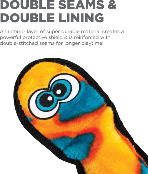 Show full view: Outward Hound Invincibles Orange Snake Plush Dog Toy slide 3 of 6