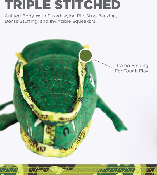 Show full view: Outward Hound Xtreme Seamz Alligator Squeaky Plush Dog Toy slide 3 of 8