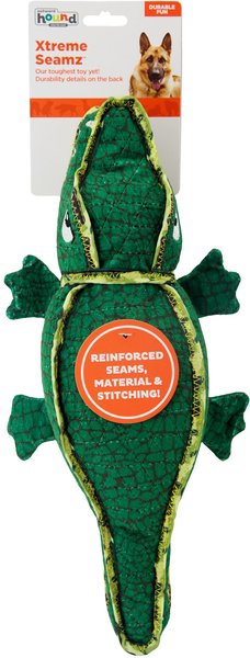 Show full view: Outward Hound Xtreme Seamz Alligator Squeaky Plush Dog Toy slide 7 of 8