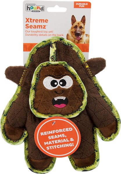 Show full view: Outward Hound Xtreme Seamz Gorilla Squeaky Plush Dog Toy slide 9 of 10