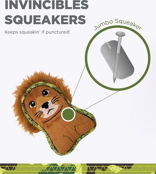 Show full view: Outward Hound Xtreme Seamz Lion Squeaky Plush Dog Toy slide 4 of 7