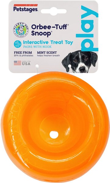Show full view: Planet Dog Orbee-Tuff Snoop Interactive Treat Dispensing Dog Toy, Orange slide 7 of 8
