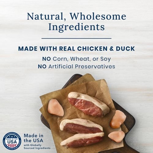 Show full view: Blue Buffalo True Chews Premium Jerky Cuts Duck Natural Dog Treats, 12-oz bag slide 3 of 6