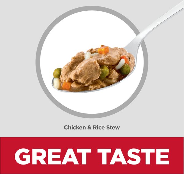 Show full view: Hill's Science Diet Puppy Chicken & Rice Stew Recipe Wet Dog Food, 12.5-oz can, case of 12 slide 4 of 10