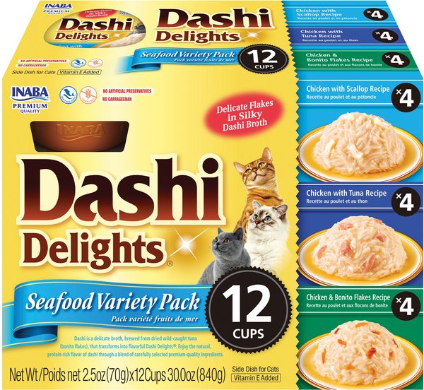 INABA Dashi Delight Seafood Flavored Variety Pack Bits in Broth