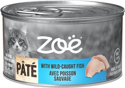Zoe Wild-Caught Fish Pate Wet Cat Food, 85-g can, case of 16