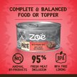 Show in main carousel: Zoe Prairie Beef Pate Wet Cat Food, 85-g can, case of 16 slide 3 of 4