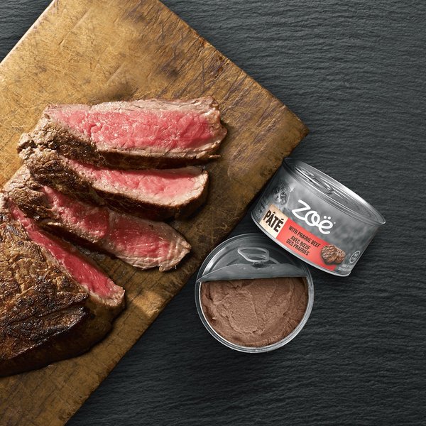 Show full view: Zoe Prairie Beef Pate Wet Cat Food, 85-g can, case of 16 slide 4 of 4