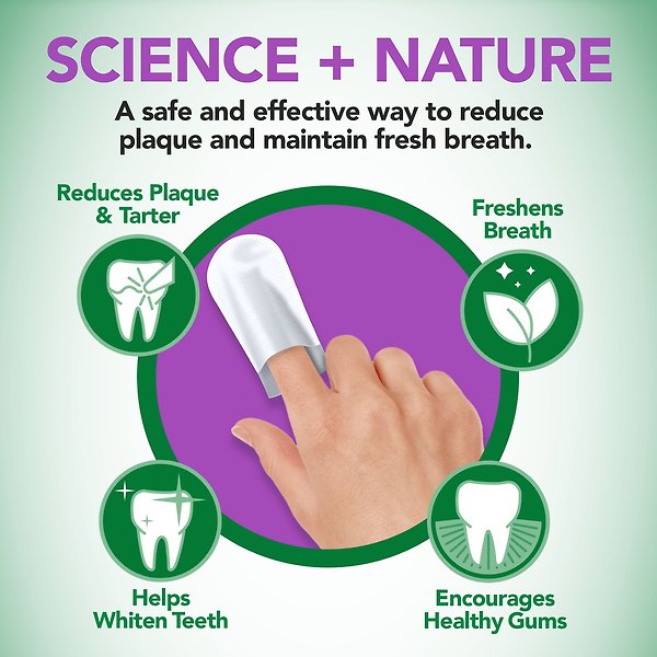 Show full view: Vet's Best Dental Care Finger Wipes Dog & Cat Dental Wipes, 50 count slide 6 of 9