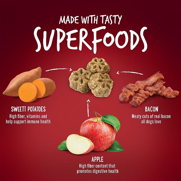 Show full view: Fruitables Skinny Minis Apple Bacon Flavor Soft & Chewy Dog Treats, 5-oz bag slide 4 of 9