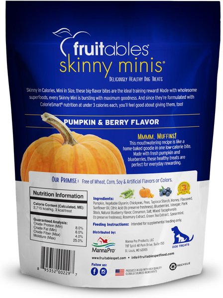 Show full view: Fruitables Skinny Minis Pumpkin & Berry Flavor Dog Treats, 5-oz bag slide 3 of 10