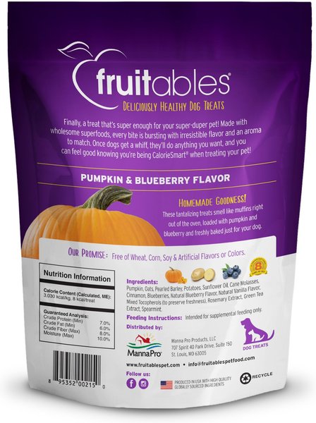 Show full view: Fruitables Pumpkin & Blueberry Flavor Dog Treats, 7-oz bag slide 3 of 11