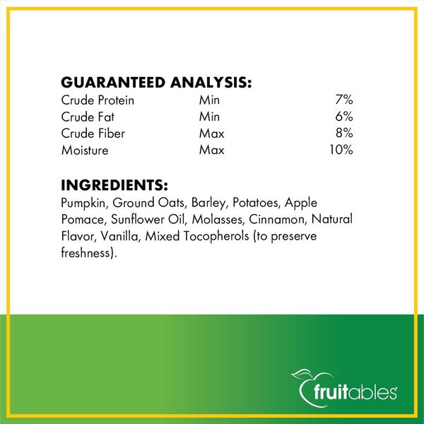 Show full view: Fruitables Pumpkin & Apple Flavor Dog Treats, 7-oz bag slide 4 of 10