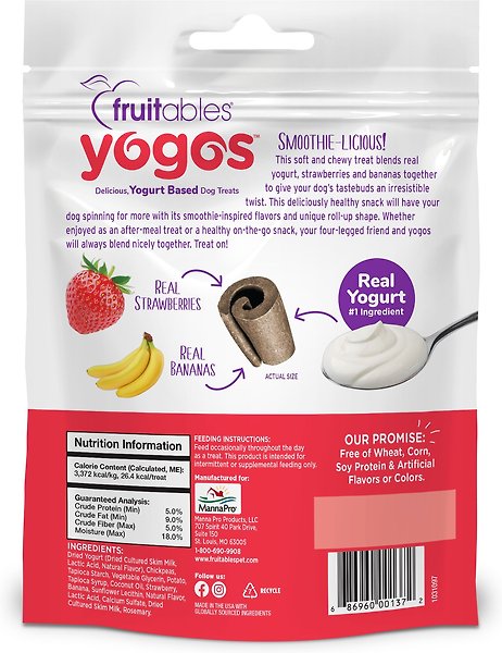 Discontinued - FRUITABLES Yogos Strawberry & Banana Flavor Grain-Free ...