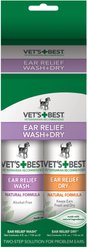 Vet's Best Ear Relief Wash + Dry Combo Pack for Dogs, 2-pack