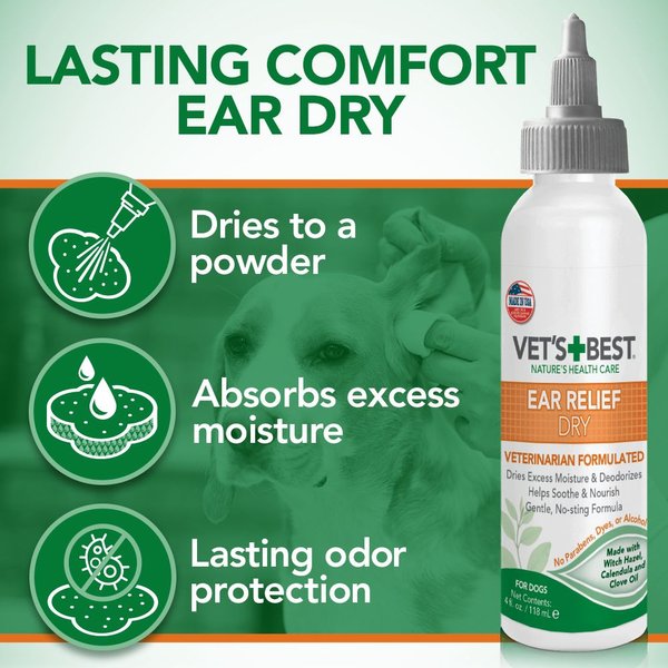 Show full view: Vet's Best Ear Relief Wash + Dry Combo Pack for Dogs, 2-pack slide 6 of 12