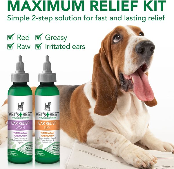 Show full view: Vet's Best Ear Relief Wash + Dry Combo Pack for Dogs, 2-pack slide 7 of 12